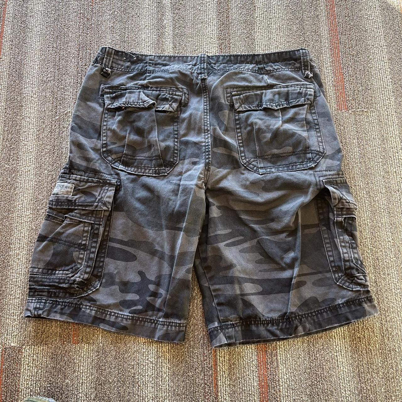 baggy y2k camo union bay cargo shorts size 38 stef... Depop