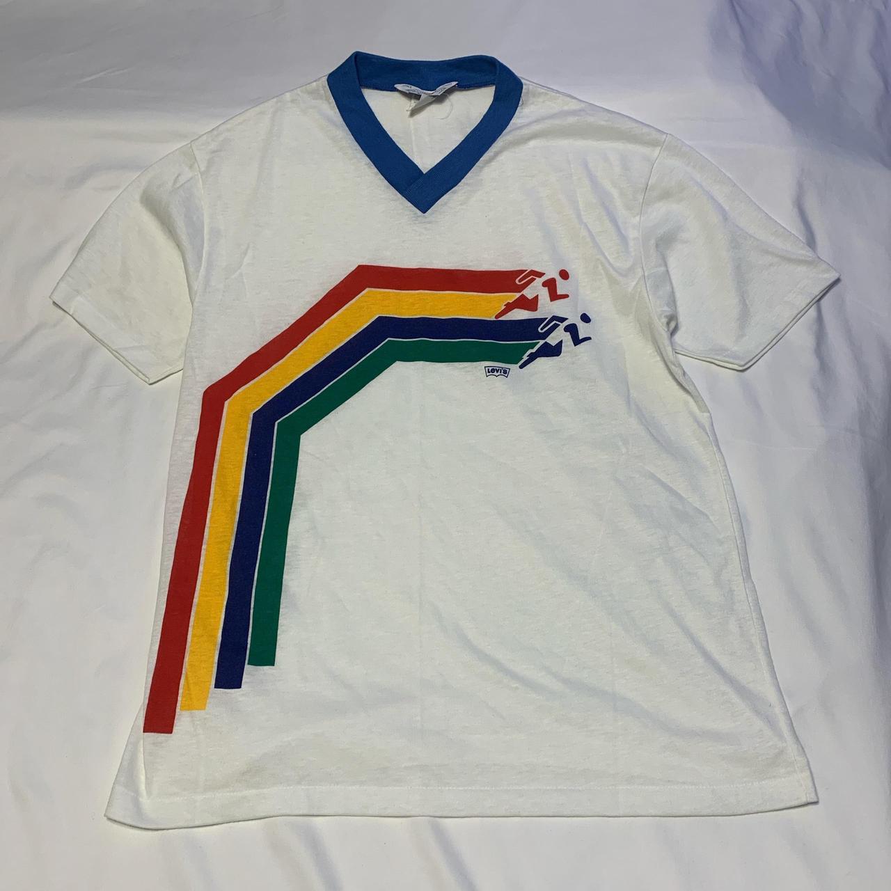 Levi's Men's T-shirt - White/Multi - L – Rare vin… - image 1