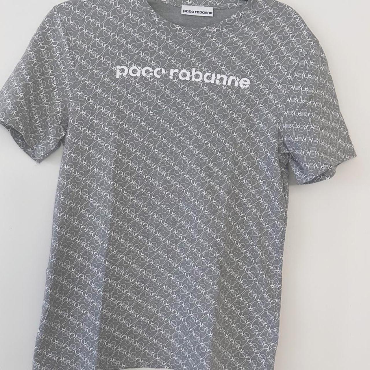 【関税込み】PACO RABANNE l mesh T-shirt Paco Rabanne Women's T-shirt - Grey/Silver - M – Grey Paco