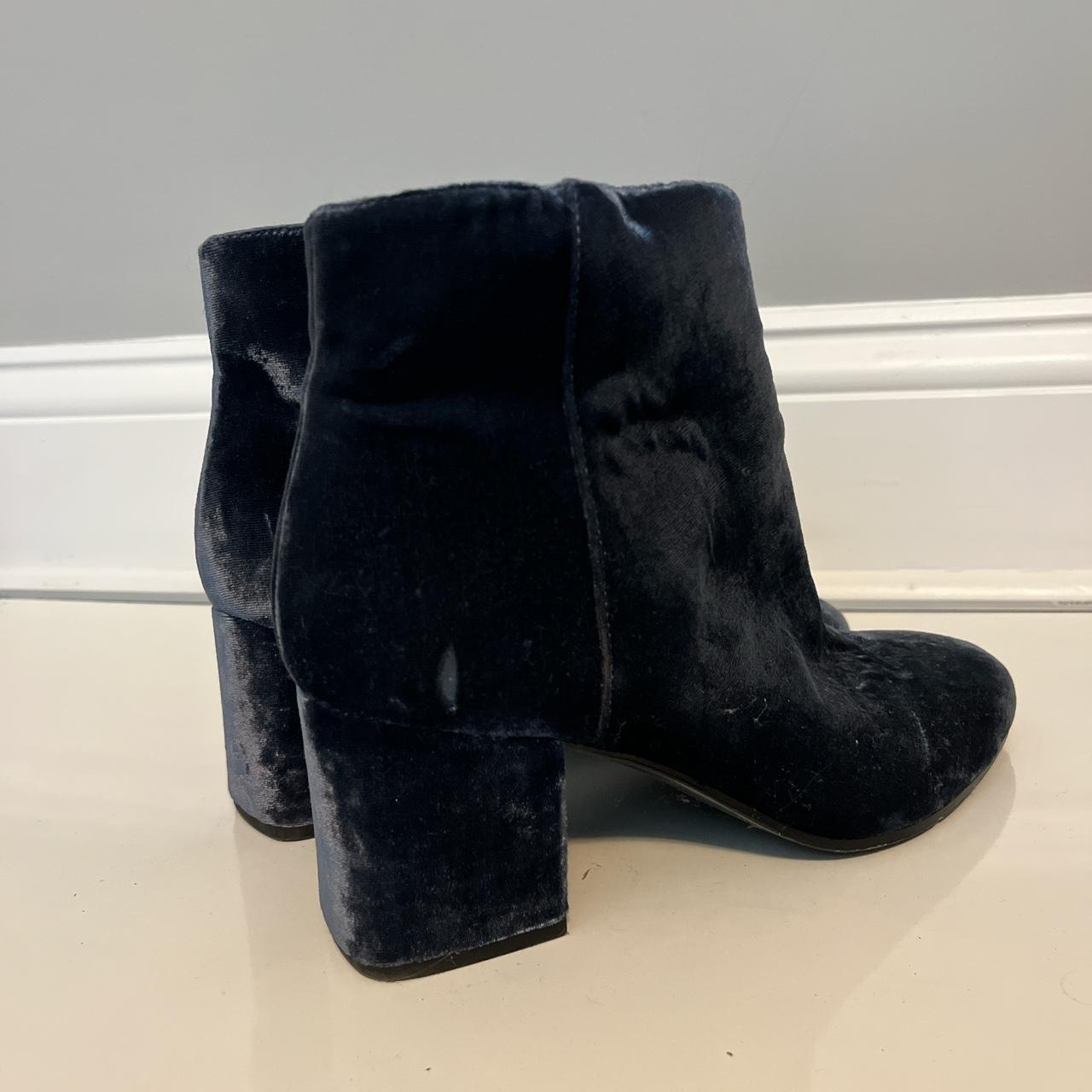 Via Spiga Blue Velvet Booties Perfect... - Depop