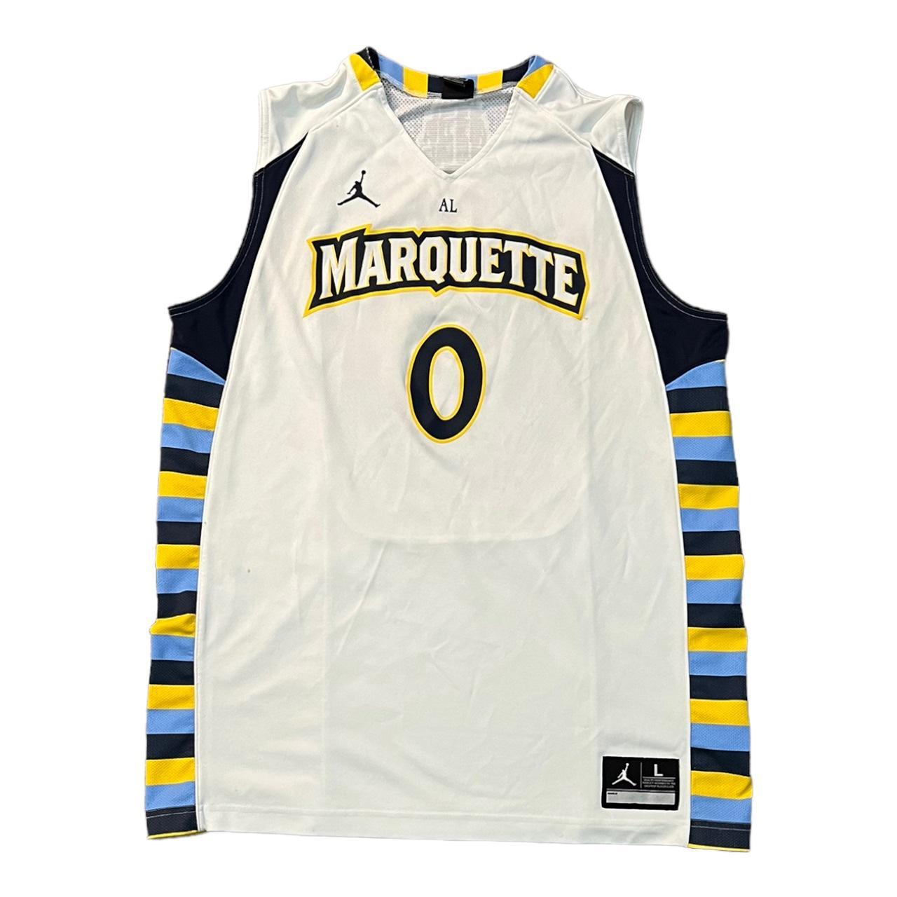 Marquette Jordan Basketball Jersey Size: L Pit to - Depop