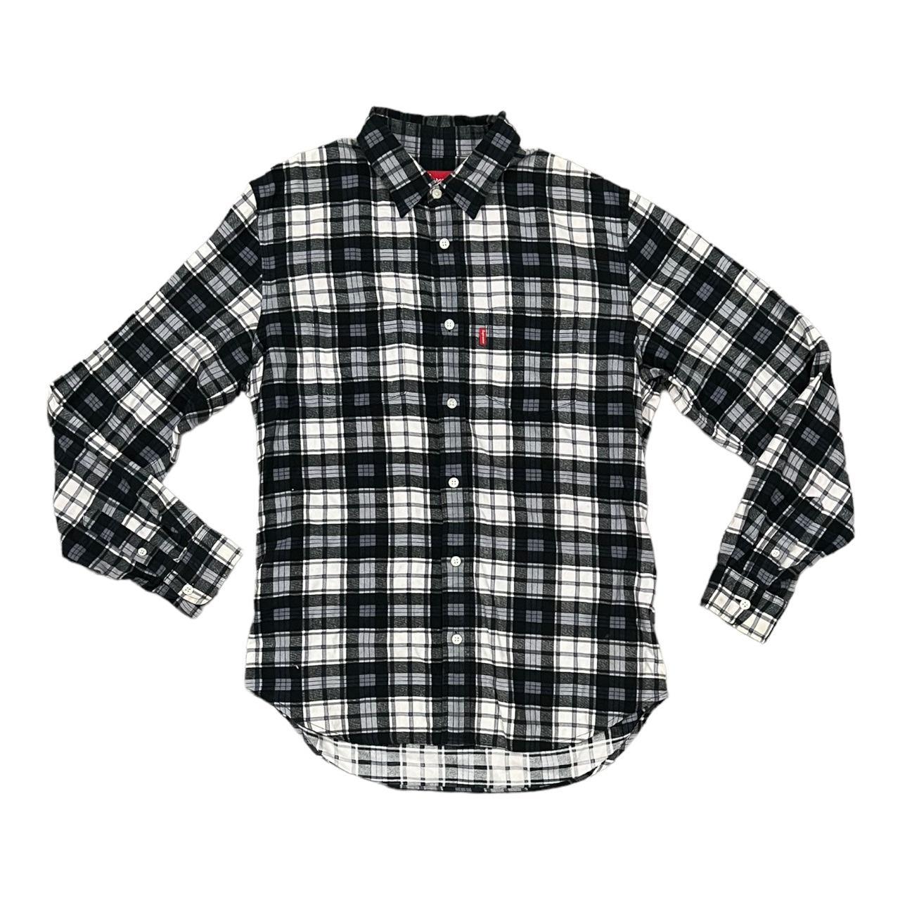 Supreme Plaid Flannel Shirt Black Mサイズ