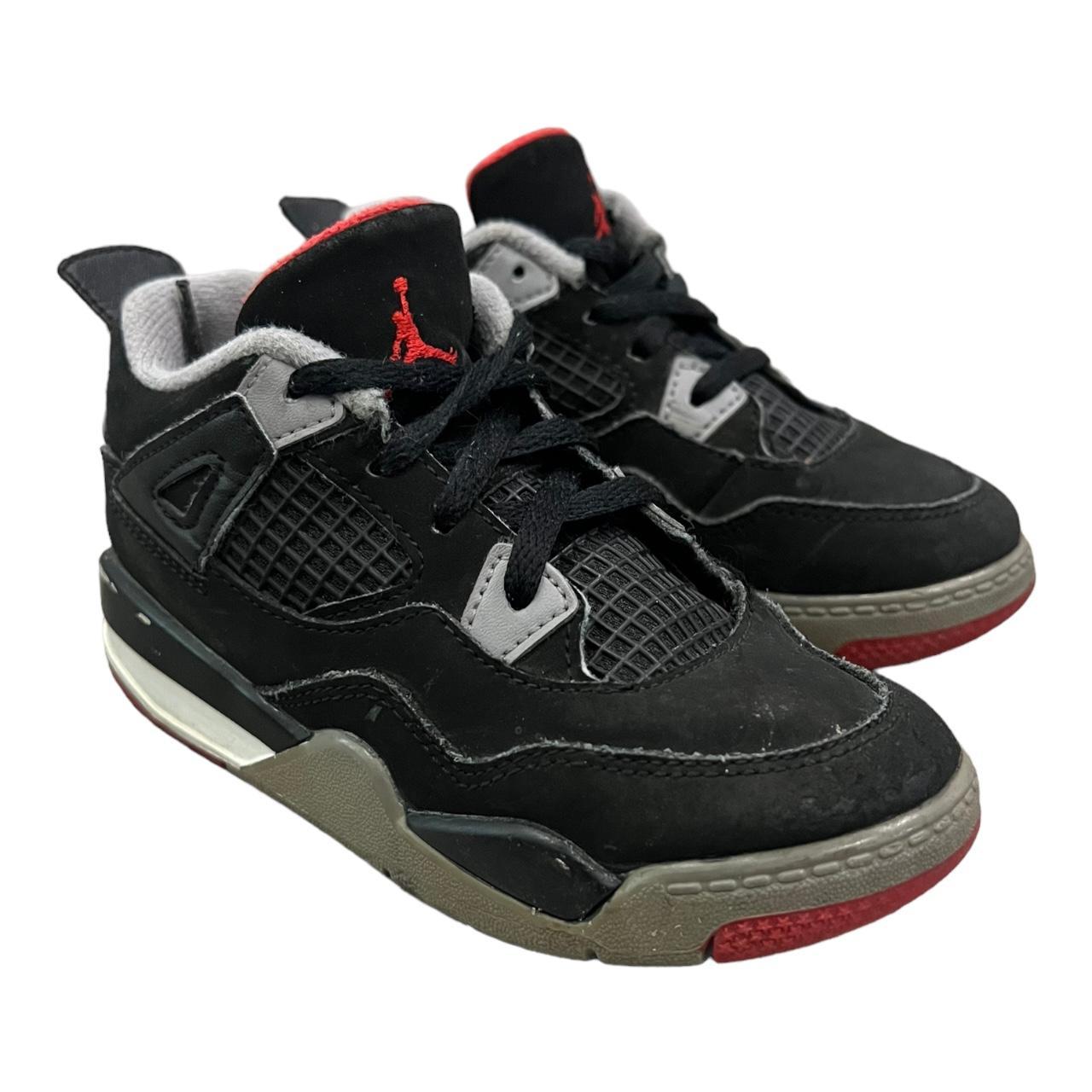 Nike AIr Jordan Retro TD 4 IV Bred Black Red Kids | Depop