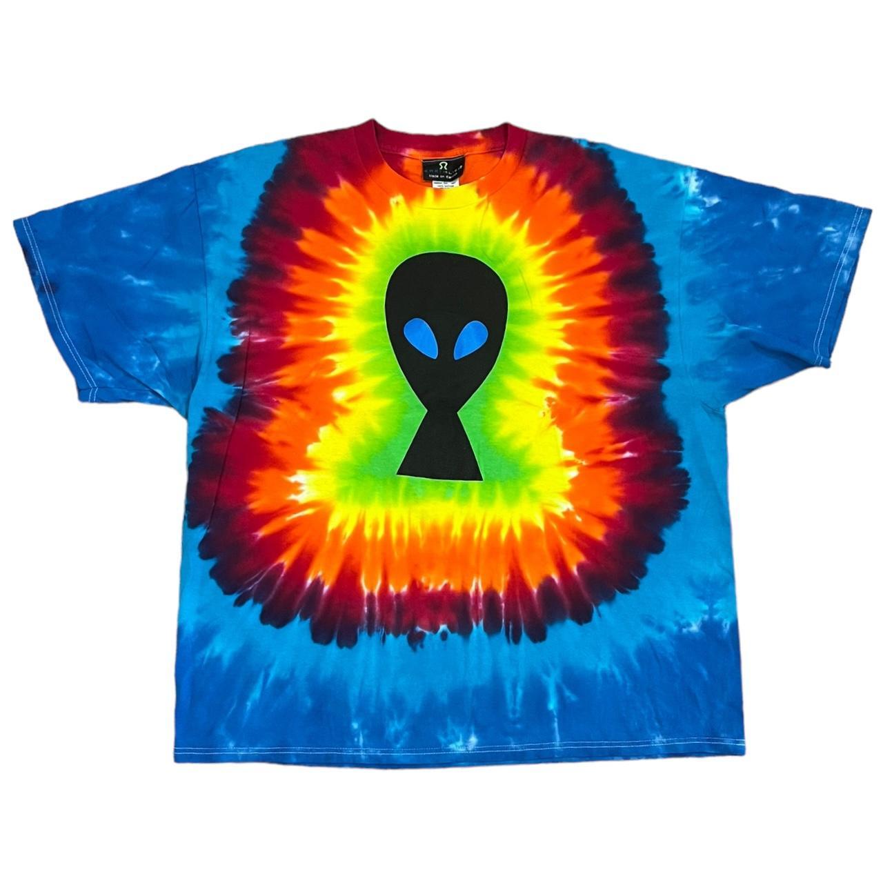 Vintage Earth Alien Ufo Tie Dye T-shirt Size: 2x... - Depop