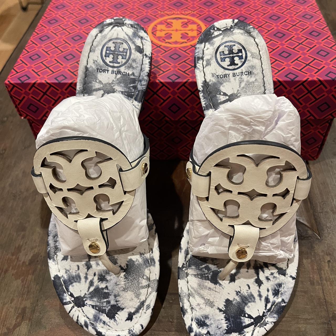 Navy blue tory discount burch miller sandals