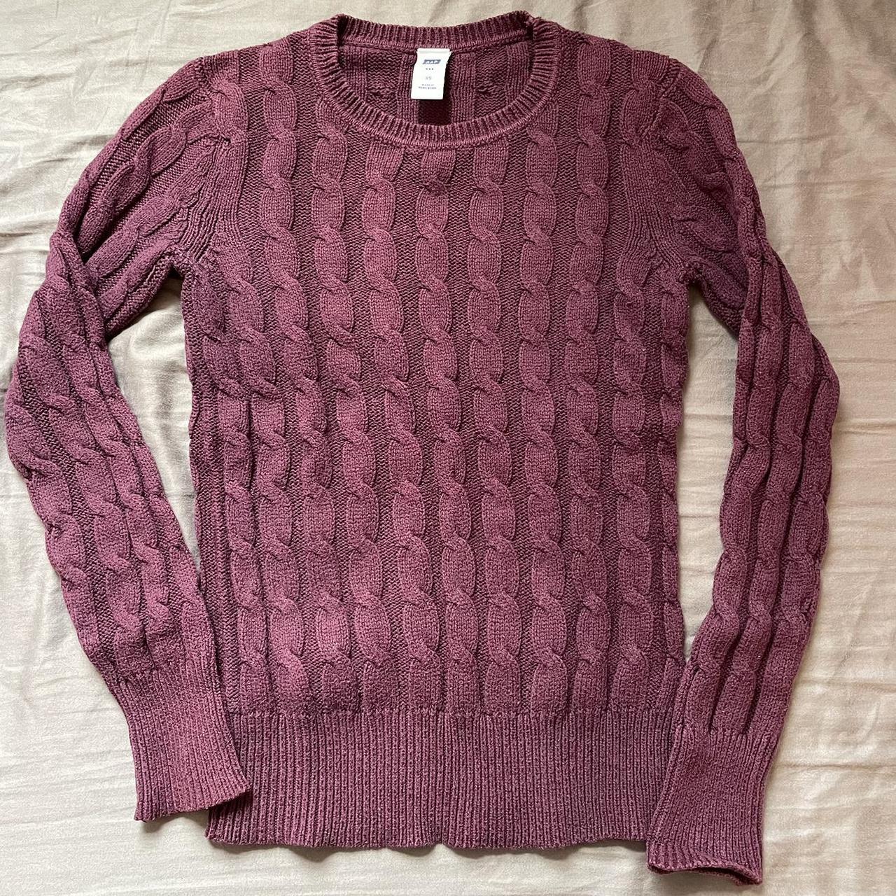 Vintage Gap Cable Knit Sweater in Dark Purple, Slim...