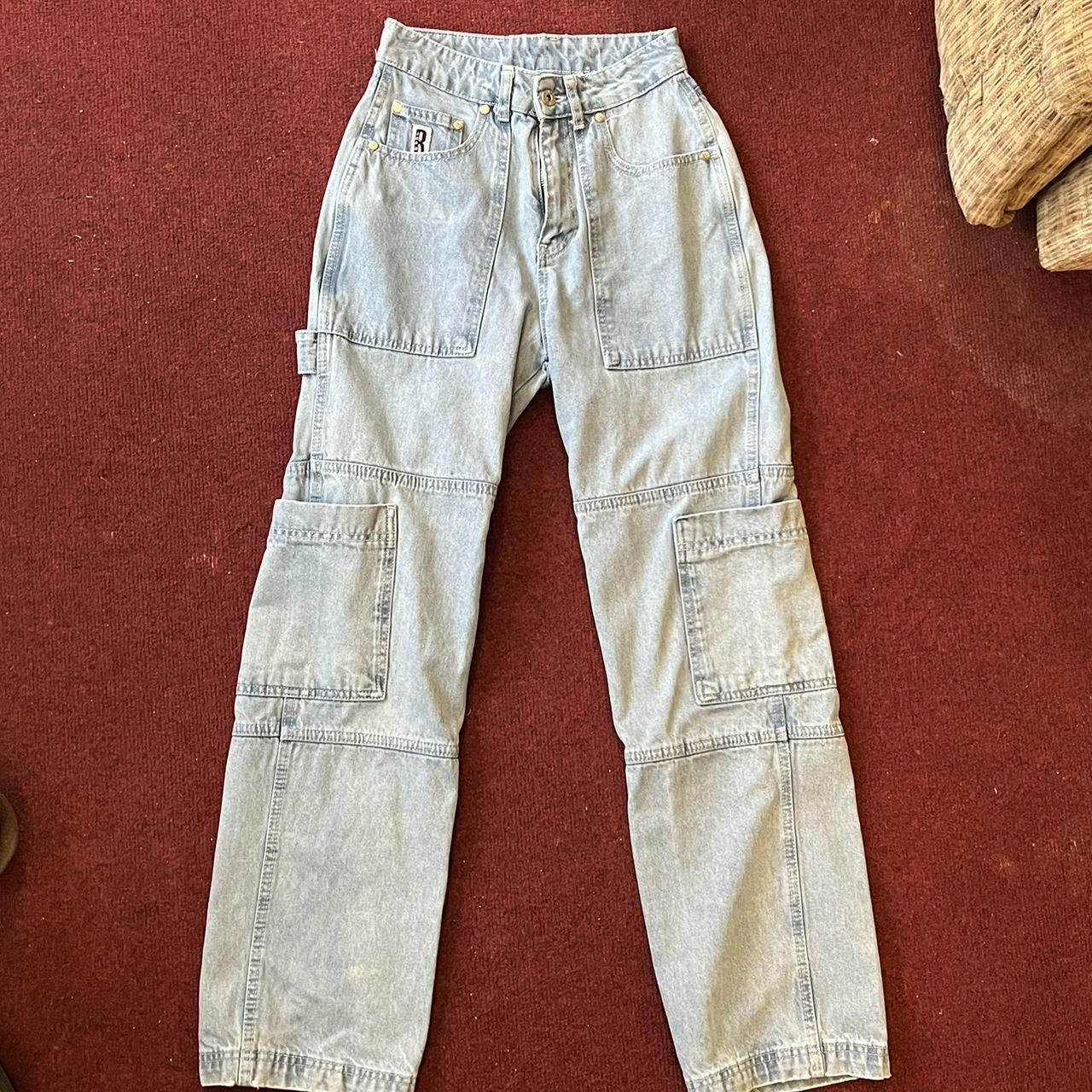 RAGGED light-wash cargo jeans! Amazing quality,... - Depop