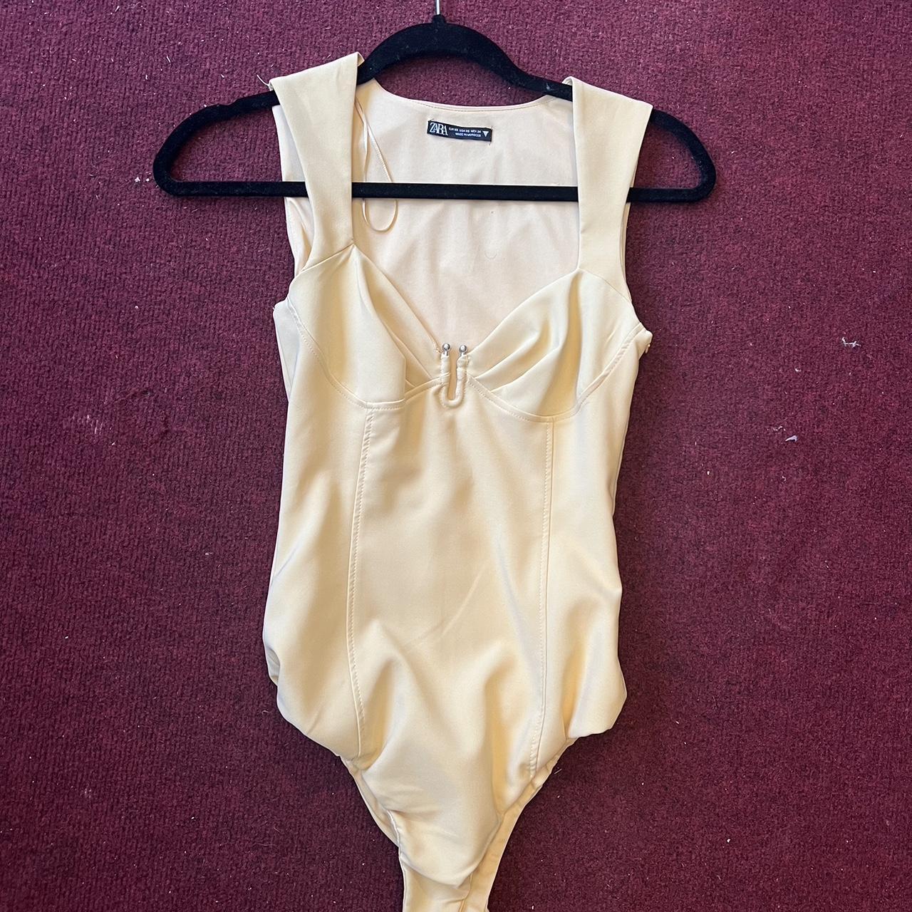 ZARA canary yellow bodysuit Size XS Depop