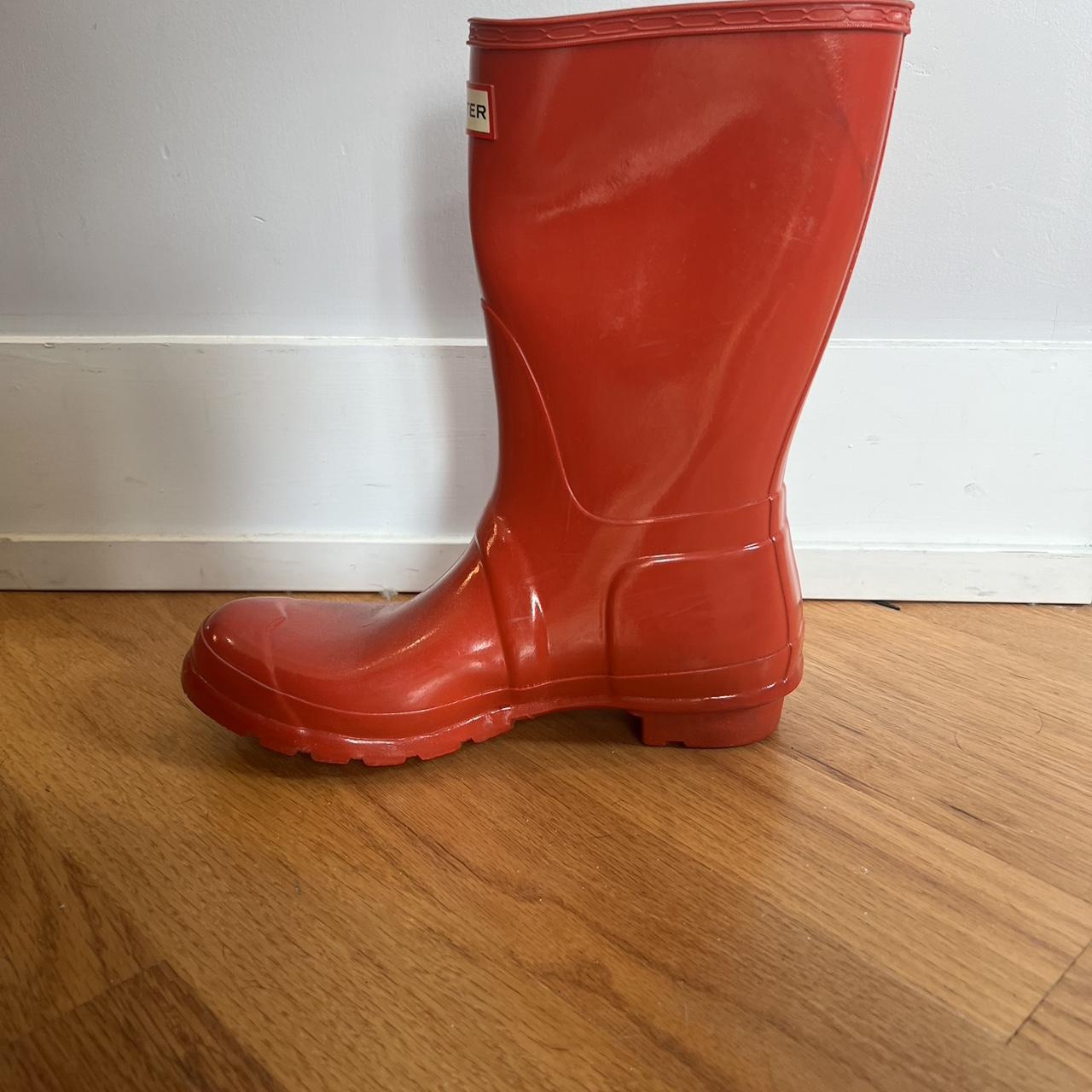 orange hunter rain boots