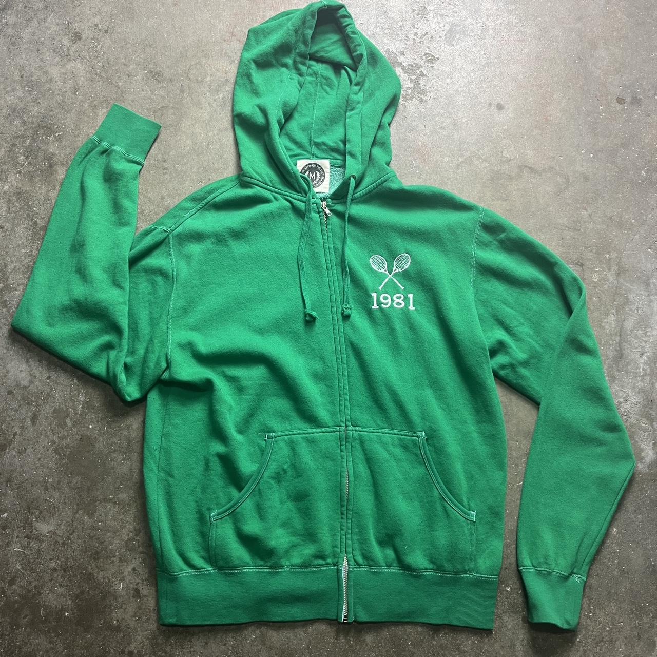 Men's Green and White Hoodie | Depop