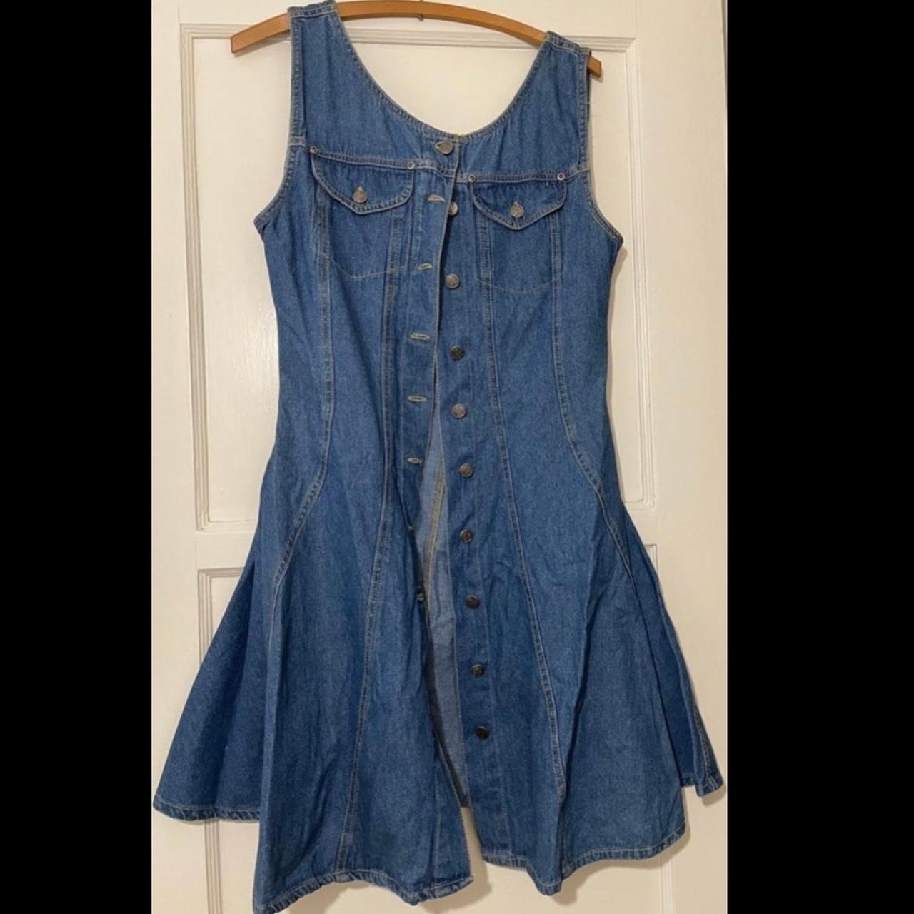 Vintage denim mini dress! Best fits a size 2-4.... - Depop