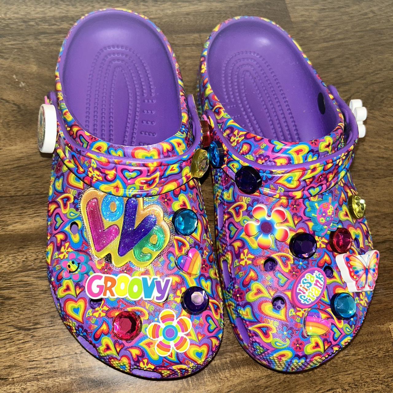 NWOT Lisa Frank crocs in size 8W. No longer sold in... - Depop