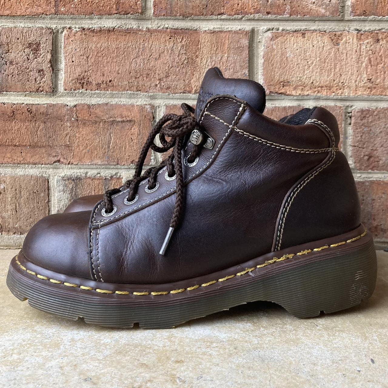 vtg 90s dr. martens MIE 8542 platform ankle boots... - Depop