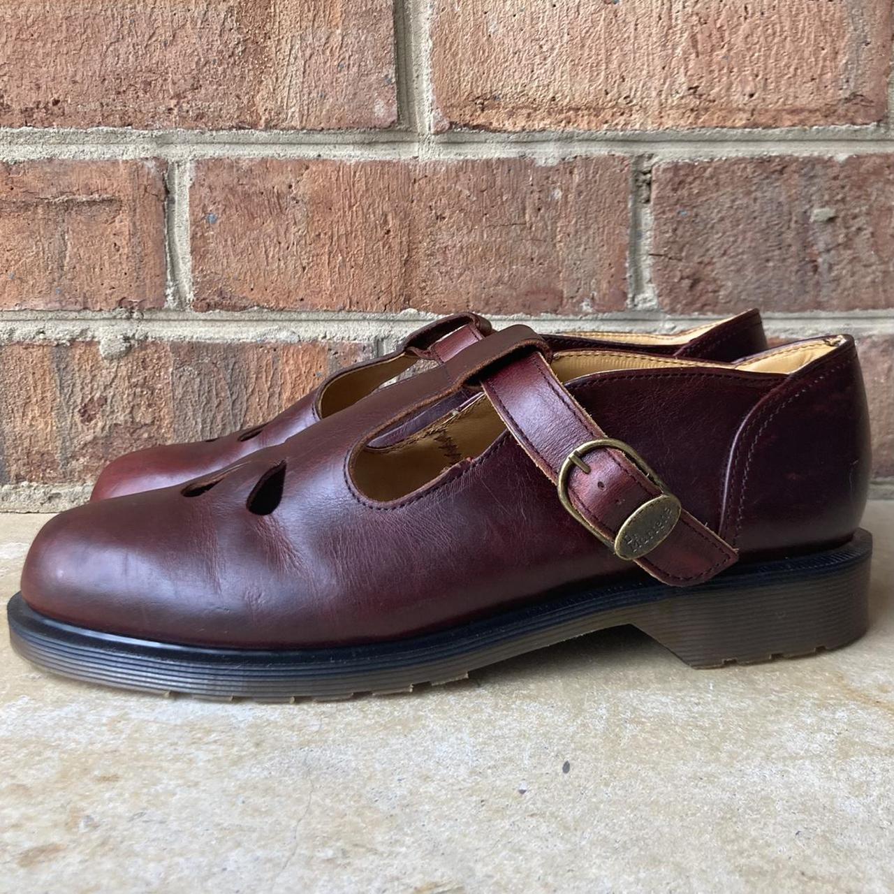 Dr. Martens Women's Burgundy and Red Loafers | Depop