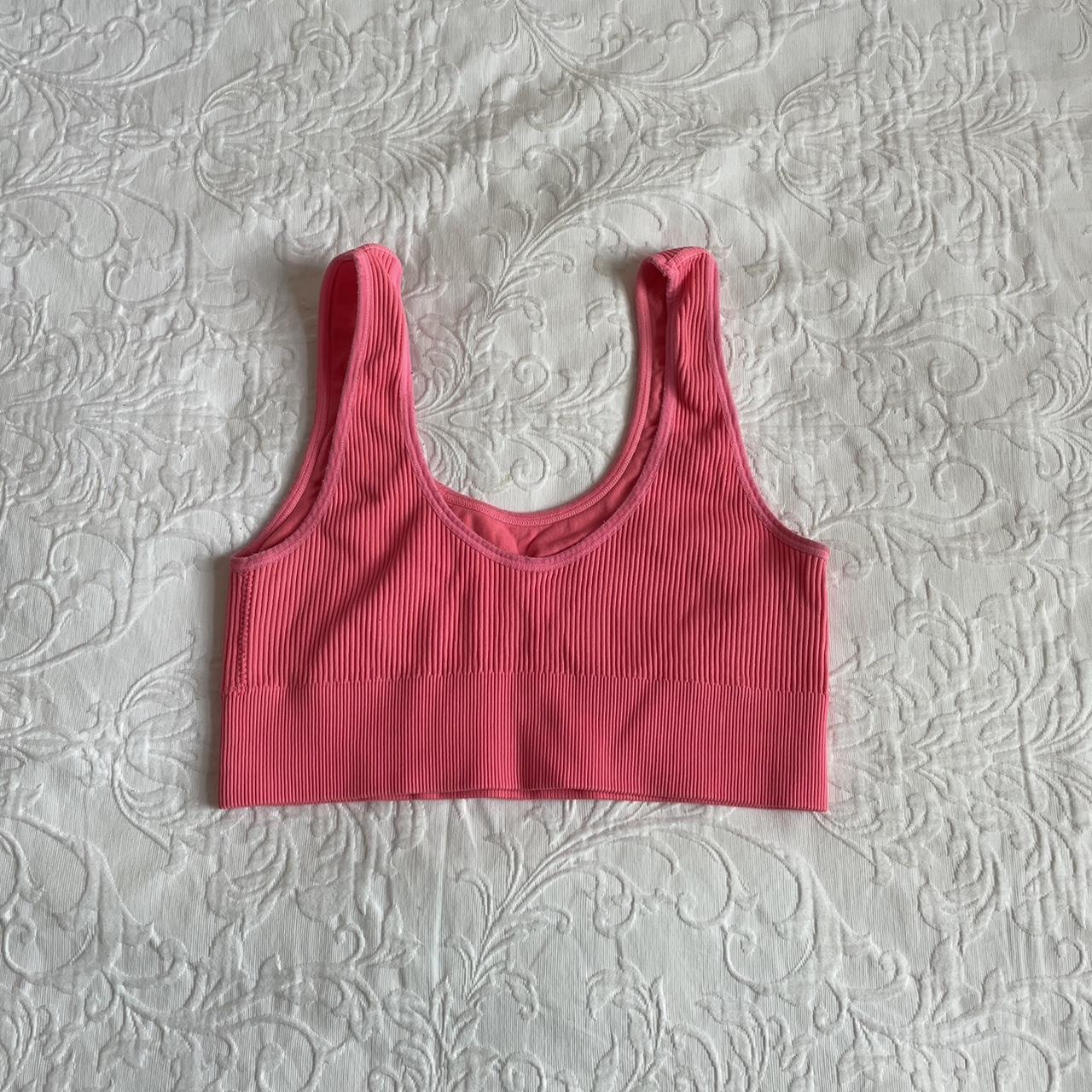 Aerie hot pink sports bra slight pilling and some... - Depop