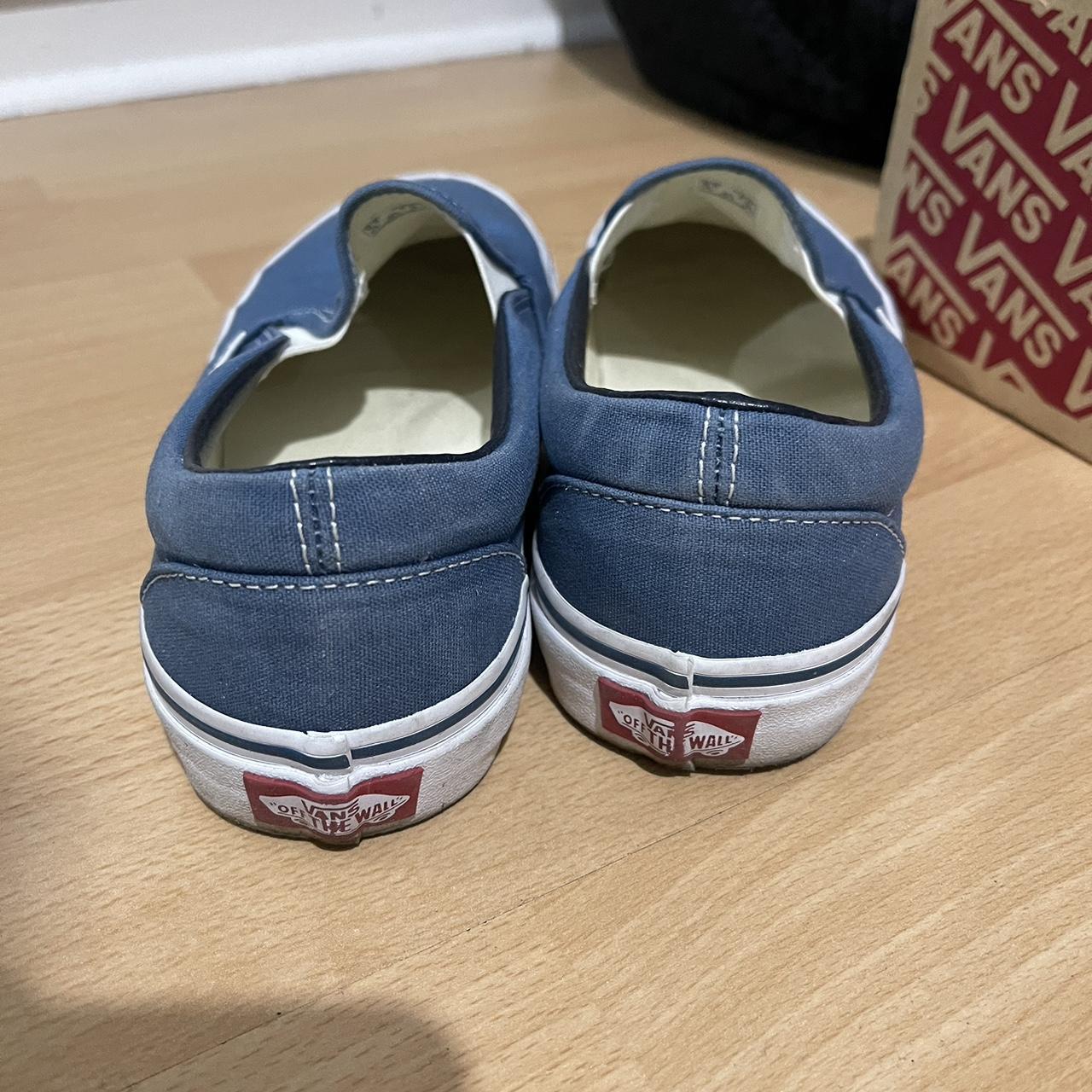 Vans Classic Navy Slip Ons - Depop