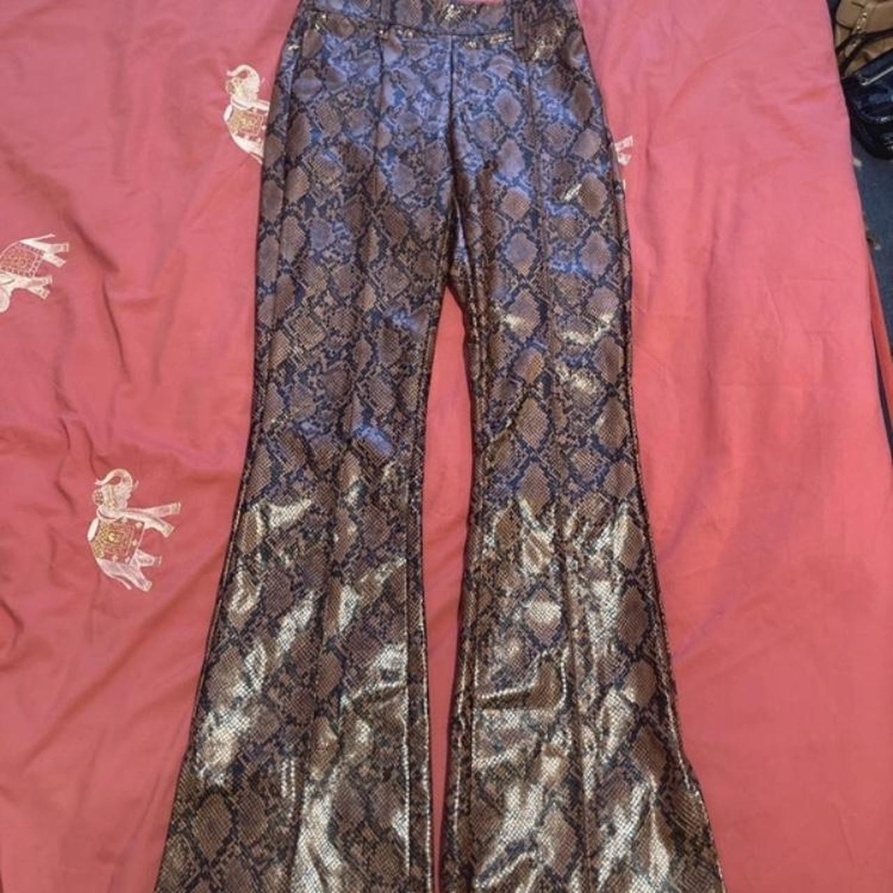 Bershka Faux Leather Wide Leg High Rise Pants Loved - Depop