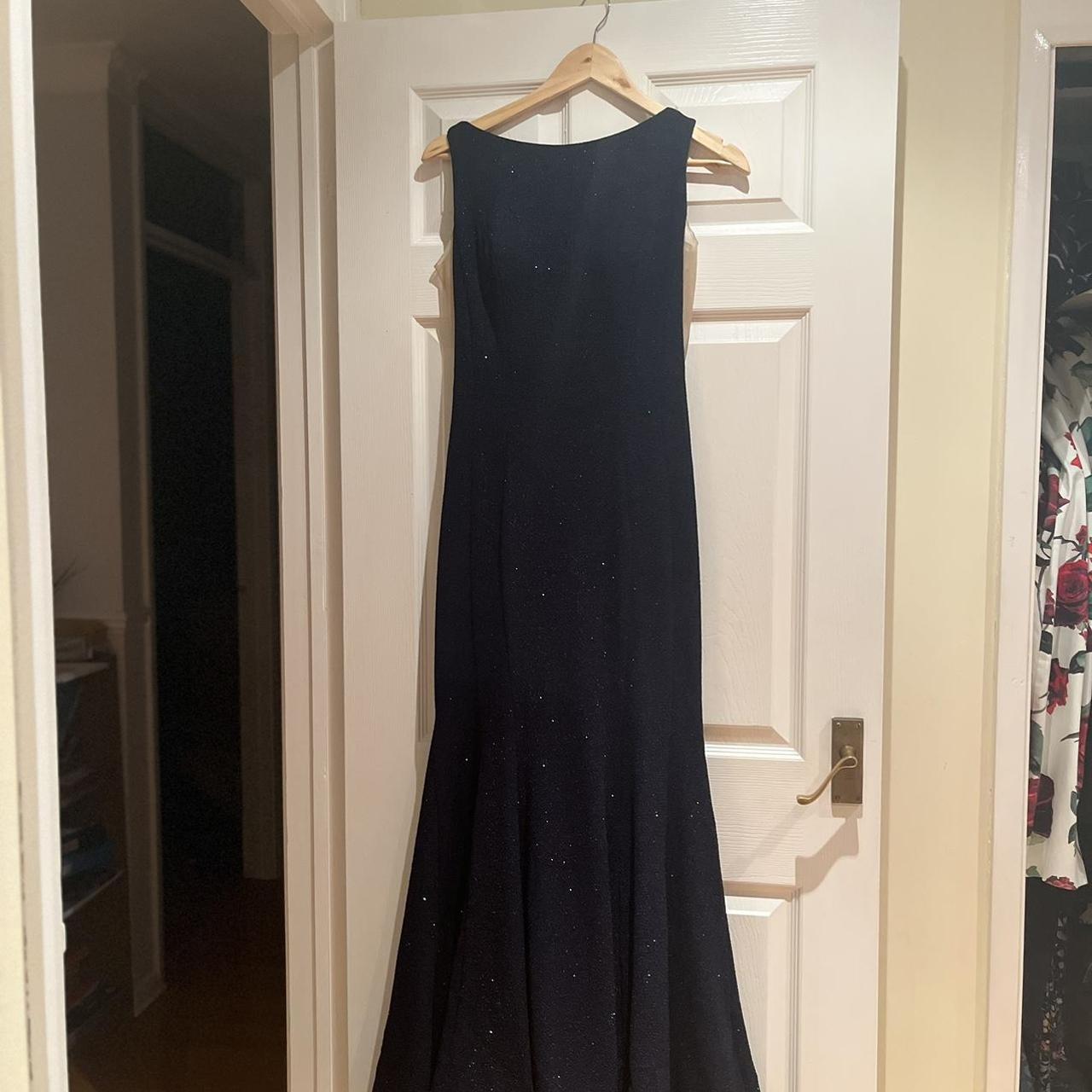 Tiffany Sparkling navy prom dress With train that... - Depop