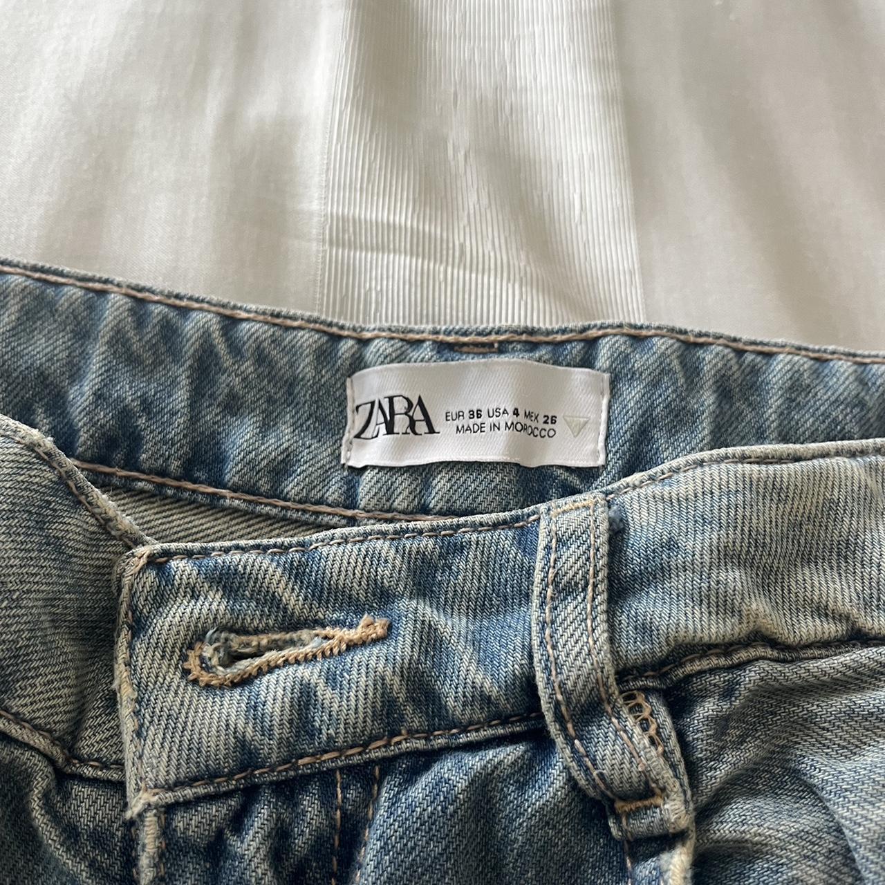 Zara cargo jeans. Size 4, high waisted. Very good... - Depop