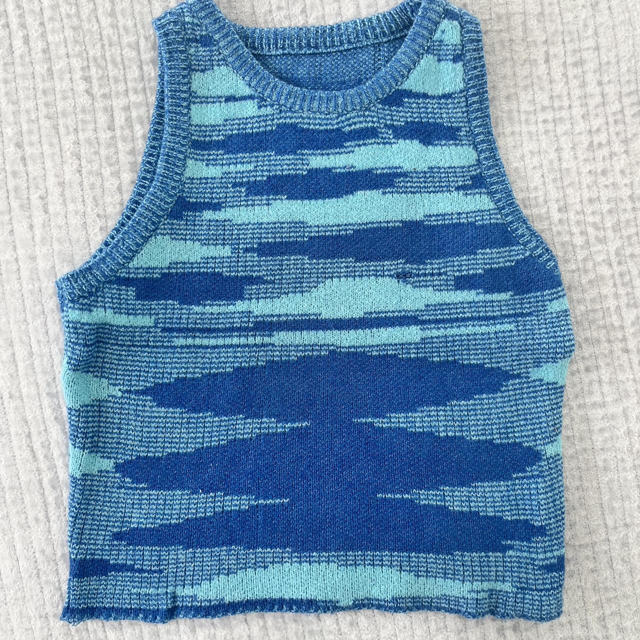 Knitted blue tank top So soft and stretchy Very Depop