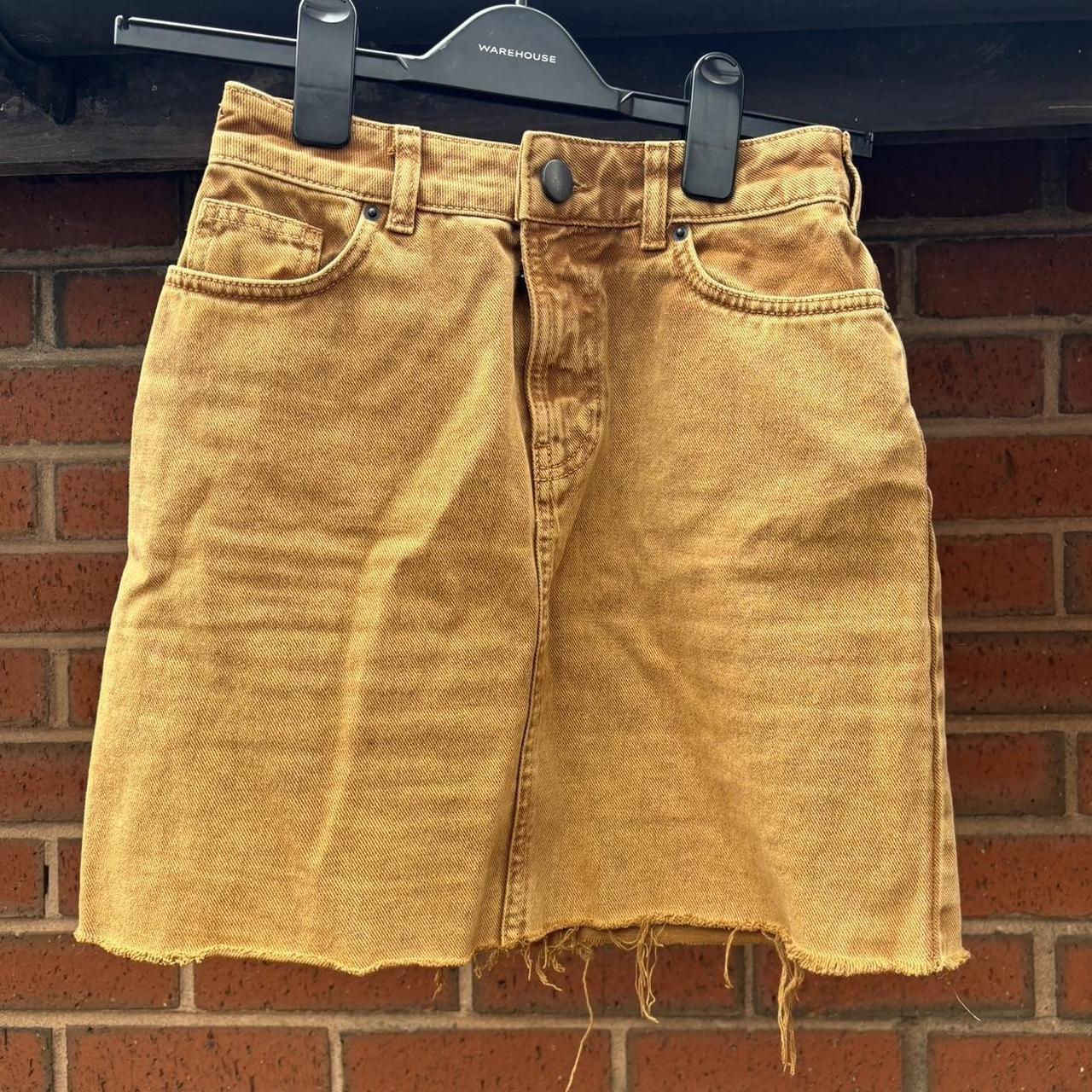 Burnt orange jean skirt best sale