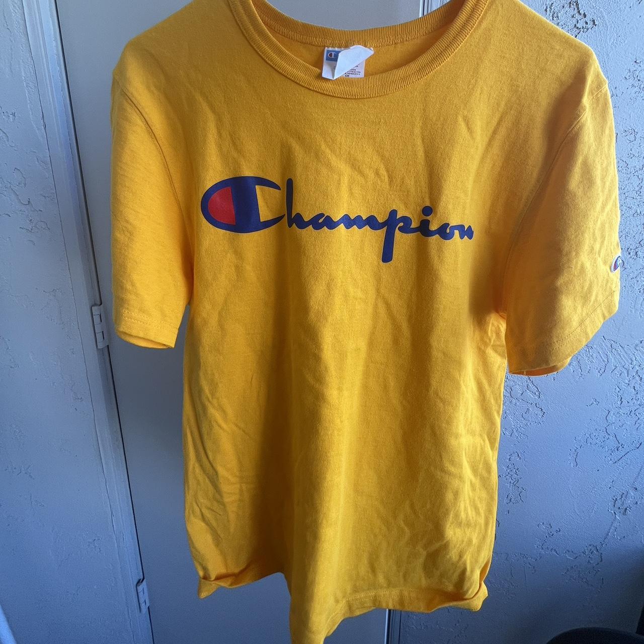 Blue and yellow champion shirt online