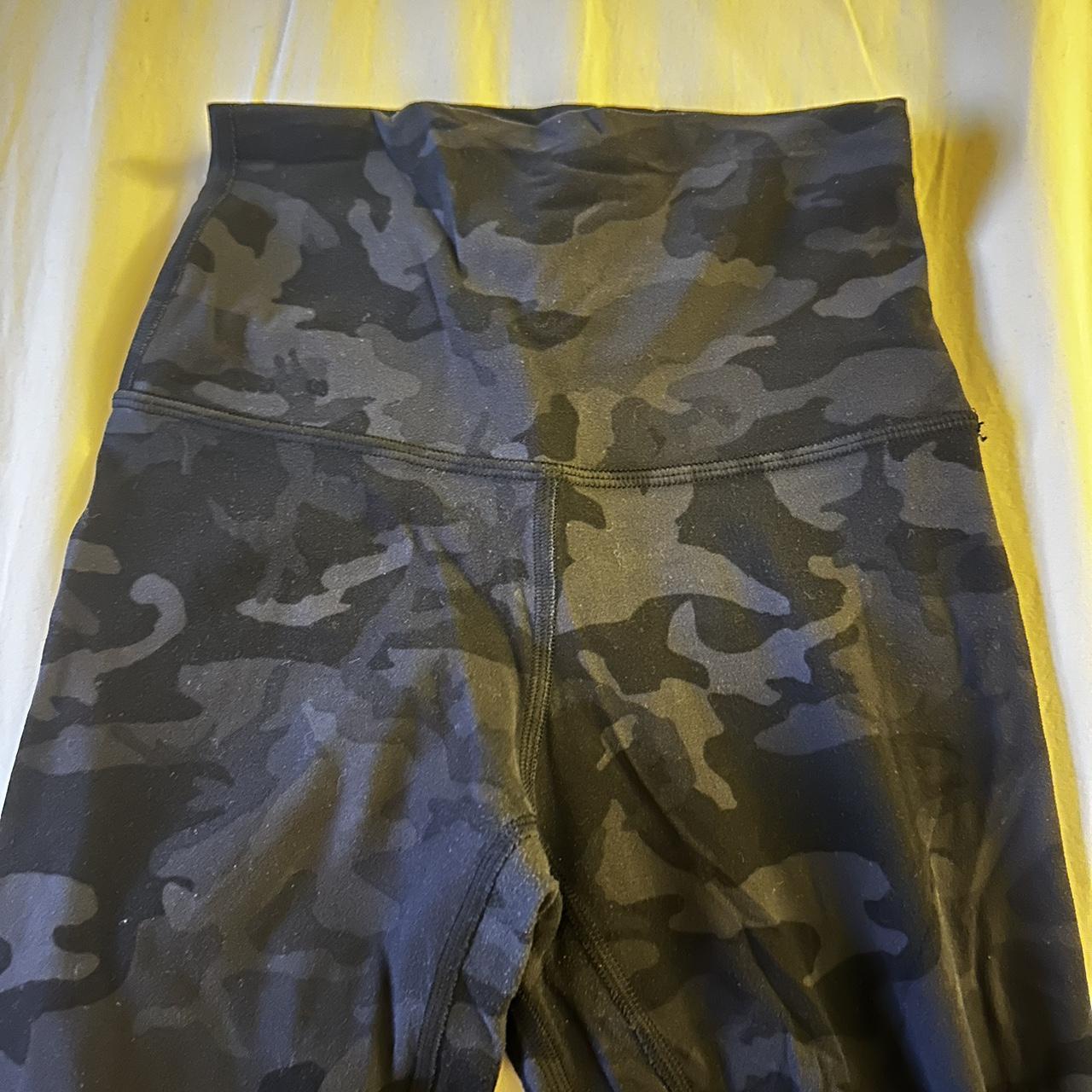 lululemon black align camo leggings, size 0, worn a... - Depop