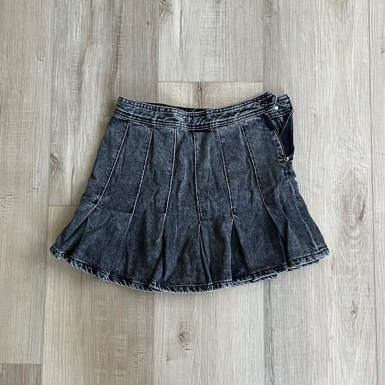 ZARA black denim mini skirt | size XS, fits S |... - Depop