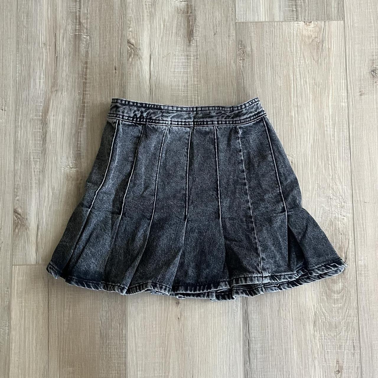 ZARA black denim mini skirt | size XS, fits S |... - Depop