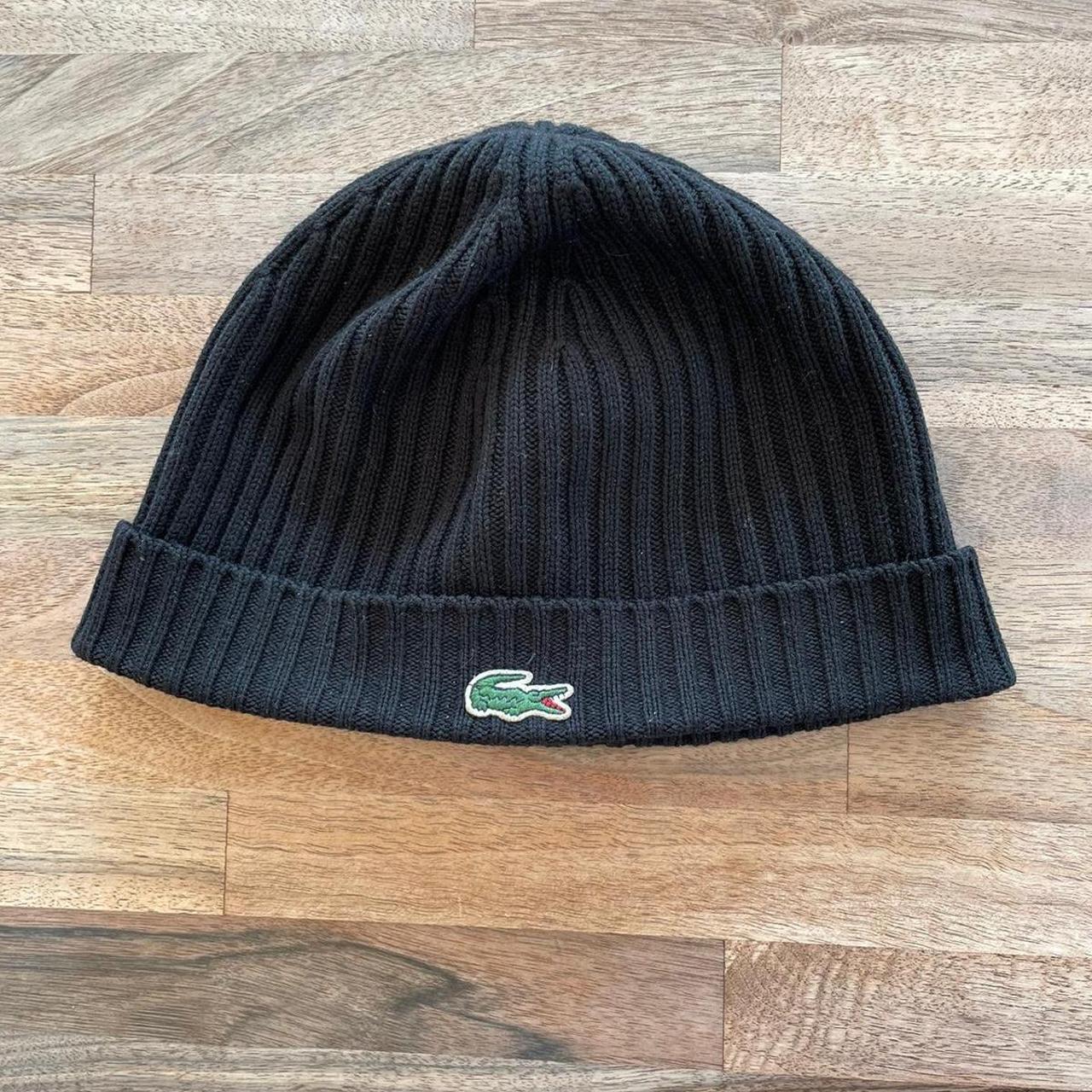 Black Unisex Lacoste Beanie In Great Condition... - Depop