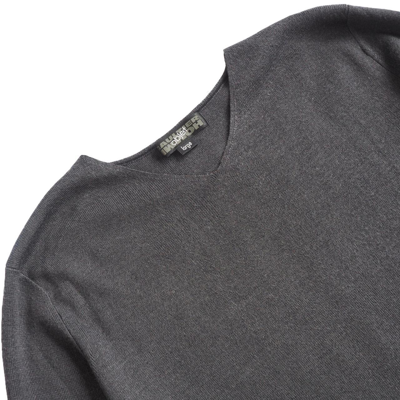 JEAN PAUL GAULTIER - Archive Unisex Dark Grey V-Neck | Depop