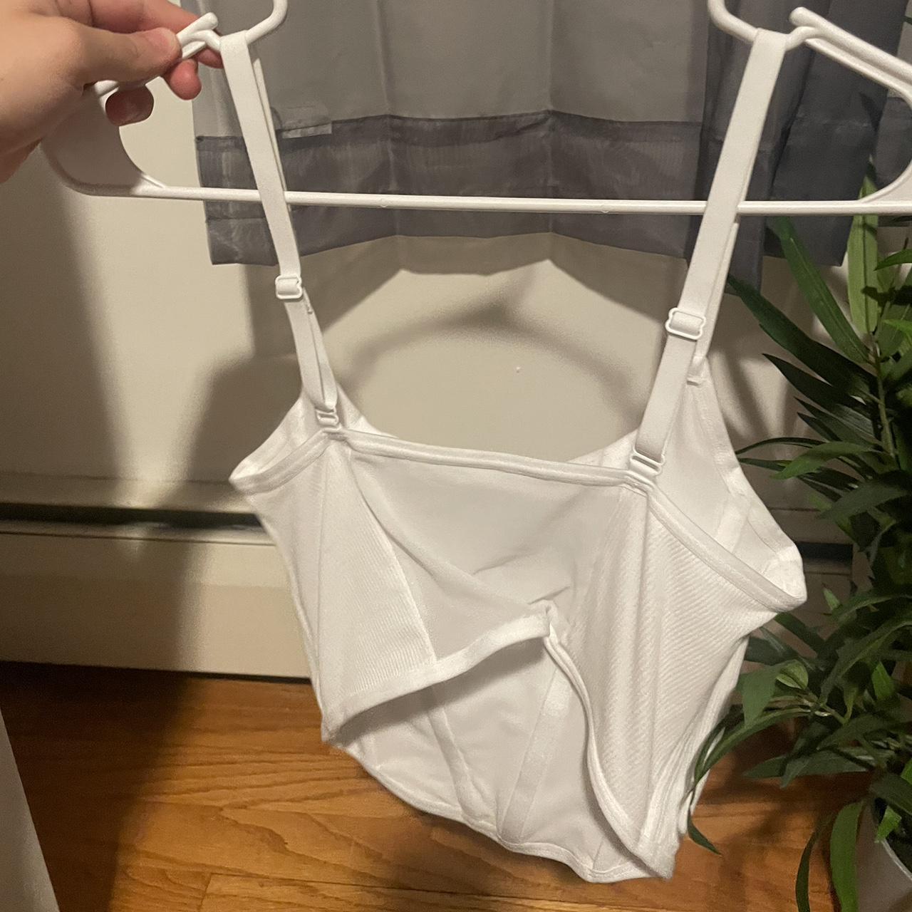 L White “Corset” Tank Top. Never Worn. No Tags Depop