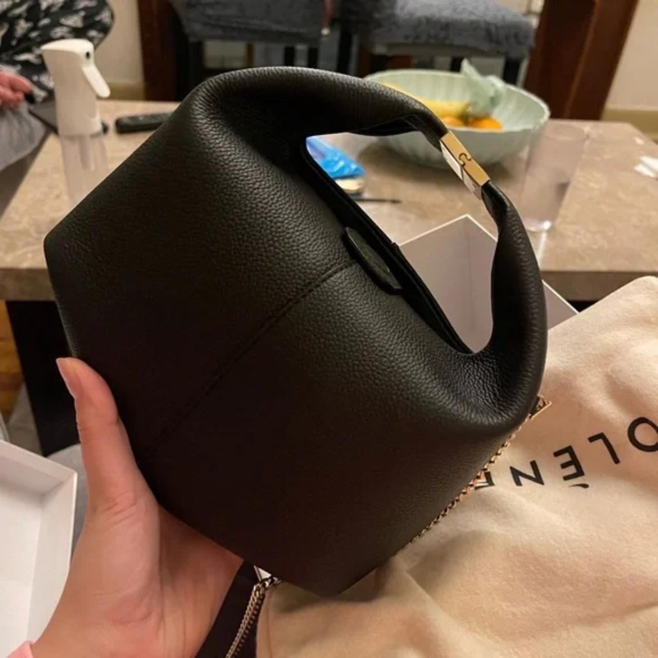 Polene Béri with chain Bag - Black textured | Depop Polene Béri with chain Bag - Black textured | Depop