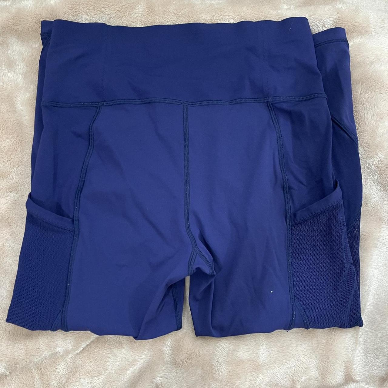 Lululemon leggings cropped capri royal blue zipper - Depop