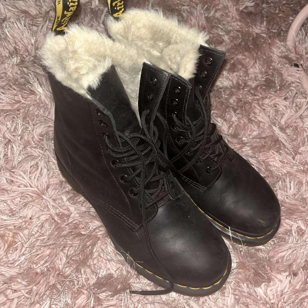 Dr martens fluffy inside, worn twice basically brand... Depop