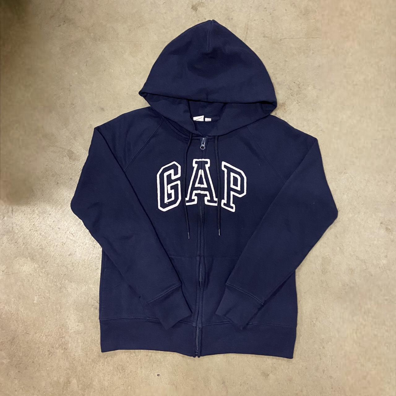 Navy Blue Gap Zip-Up Hoodie 🌐 *fits like an xs/s in... - Depop