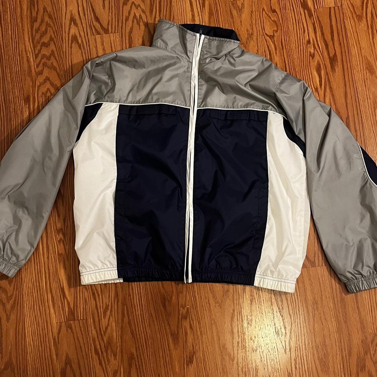 y2k style collared windbreaker zip up, makes a super... - Depop