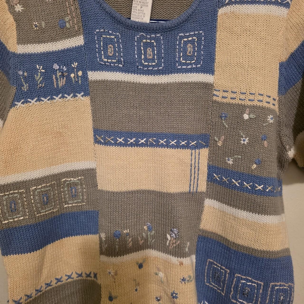 Women's Sweater - Blue/Multi – Stylish patchwork … - image 3