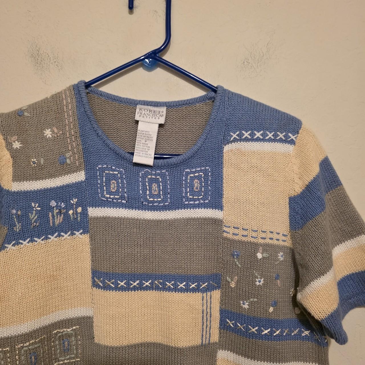 Women's Sweater - Blue/Multi – Stylish patchwork … - image 6
