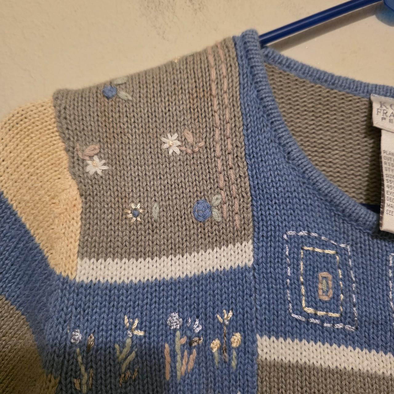 Women's Sweater - Blue/Multi – Stylish patchwork … - image 7