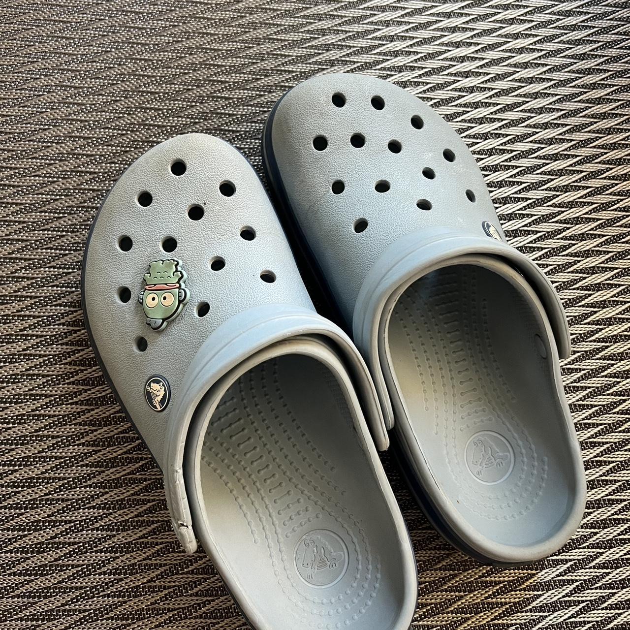 Blue crocs in size women 8 #crocs #footwear #shoes... - Depop