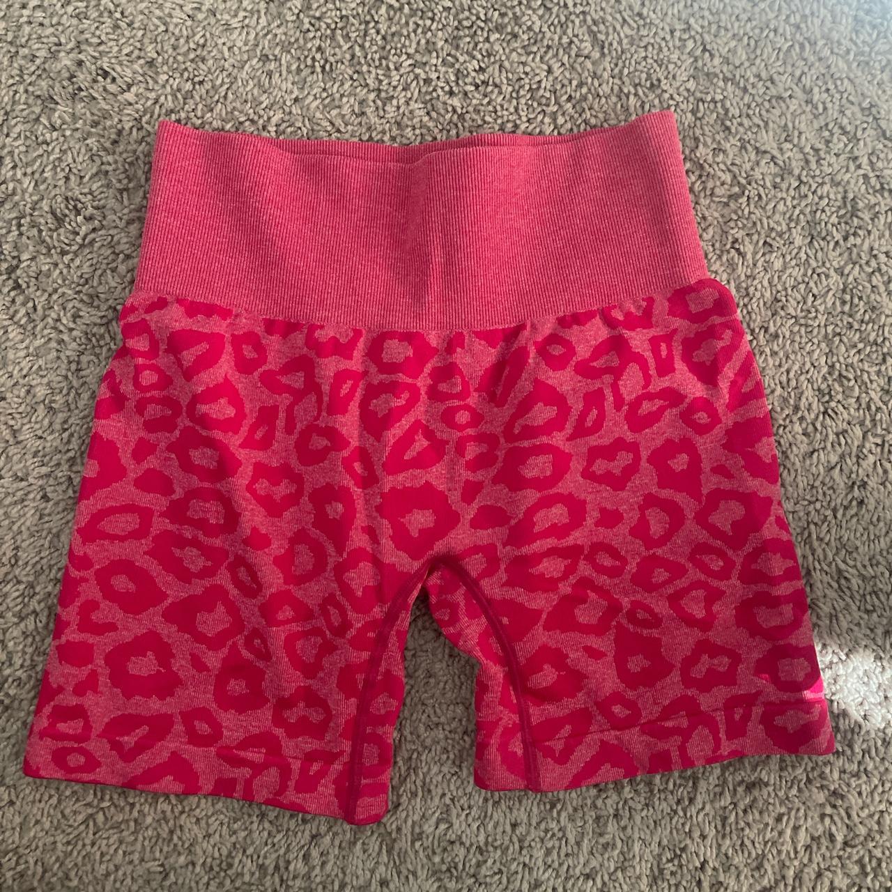 pink gym shorts no flaws size medium sportswear... Depop