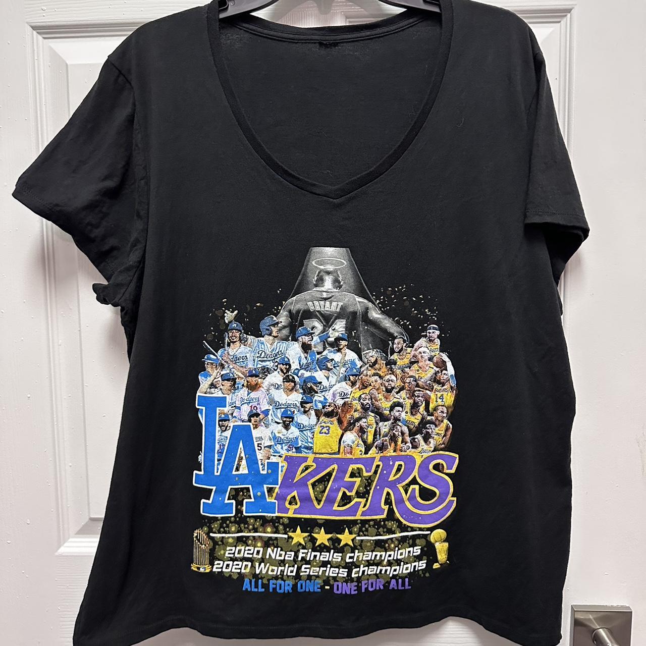 Women's VNeck LA Dodgers / LA Lakers 2020 - Depop