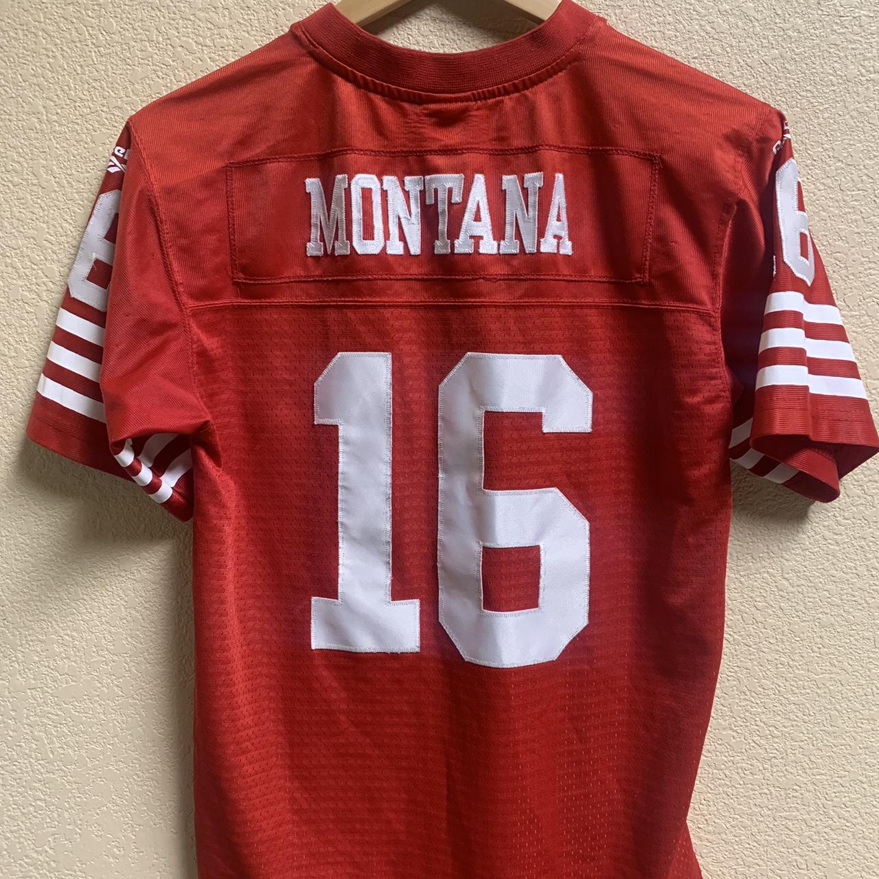 Joe Montana 16 San Francisco 49ers Red Reebok Throwbacks 