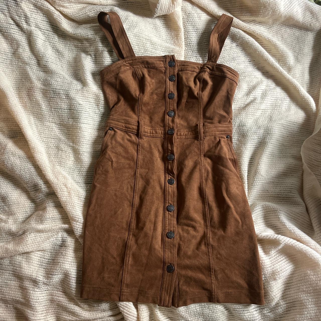 abercrombie & fitch xs suede dress super comfy with... - Depop