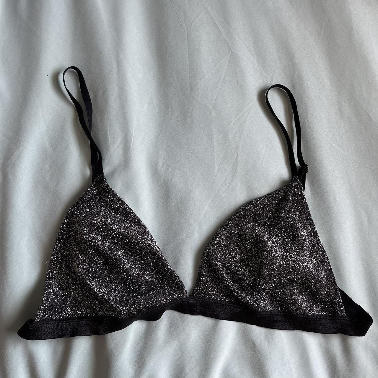 URBAN OUTFITTERS black lace sparkly bralette 🌚🌚🖤🖤🖤. - Depop