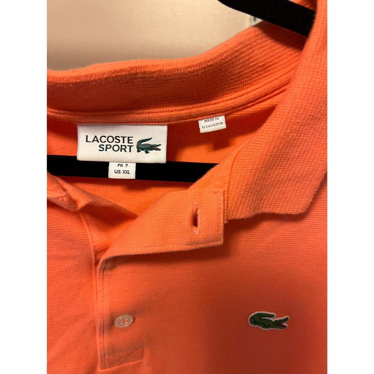 #LACOSTE shirt Salmon colored quarter button up... - Depop