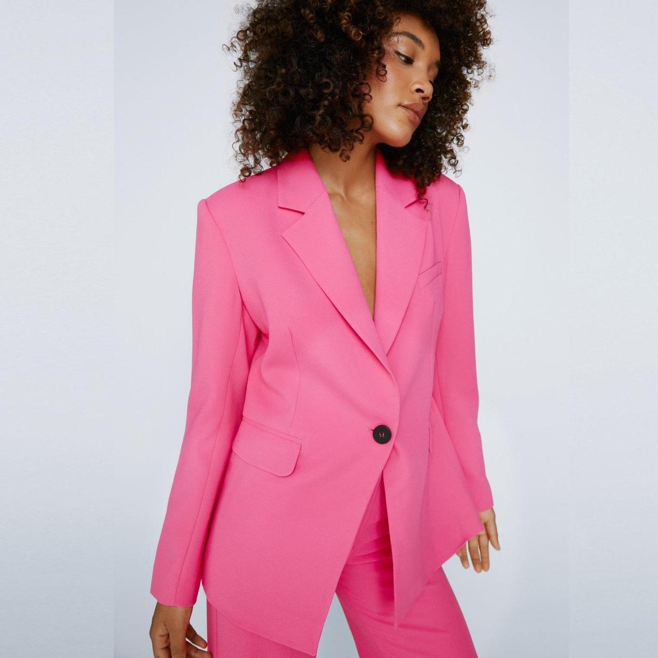 Bright pink jacket blazer best sale