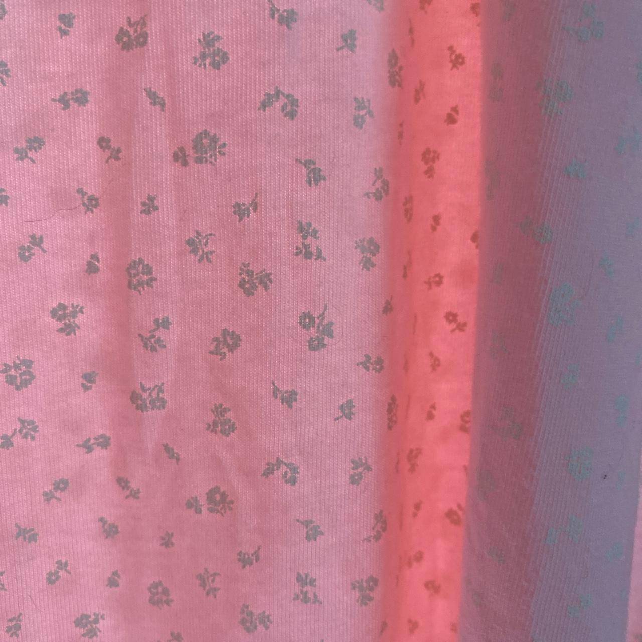 brandy melville pink with white flowers dress, tight Depop