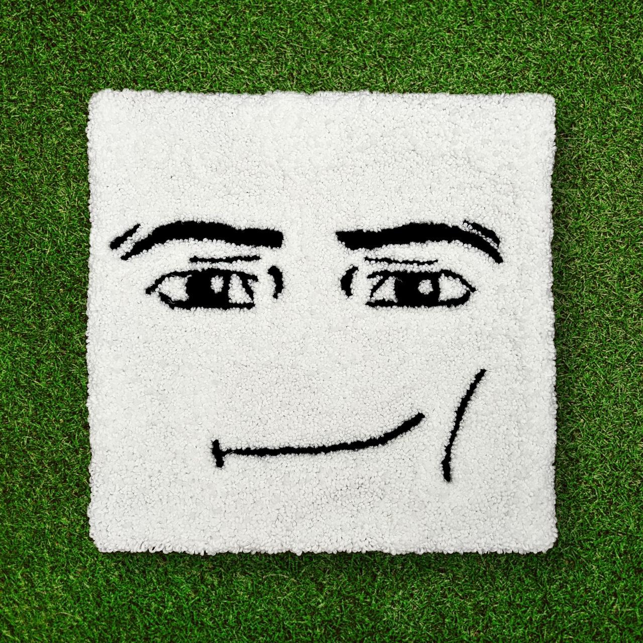 roblox face hand tufted rug 19”x19” Handmade item... - Depop
